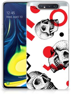 B2Ctelecom Silicone Back Case Samsung Galaxy A80 Skull Rood