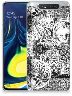 B2Ctelecom Silicone Back Case Samsung Galaxy A80 Skulls Angel