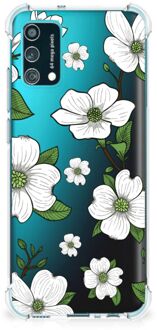 B2Ctelecom Silicone Back Case Samsung Galaxy M02s | A02s Telefoonhoesje  met doorzichtige rand Dogwood Flowers