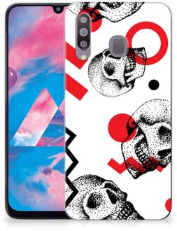 B2Ctelecom Silicone Back Case Samsung Galaxy M30 Skull Rood