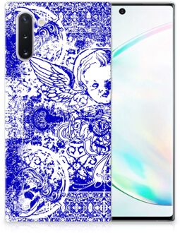 B2Ctelecom Silicone Back Case Samsung Galaxy Note 10 Angel Skull Blue