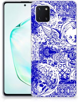 B2Ctelecom Silicone Back Case Samsung Galaxy Note 10 Lite Angel Skull Blue