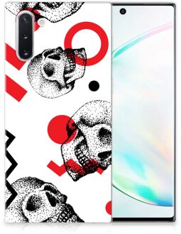 B2Ctelecom Silicone Back Case Samsung Galaxy Note 10 Skull Rood