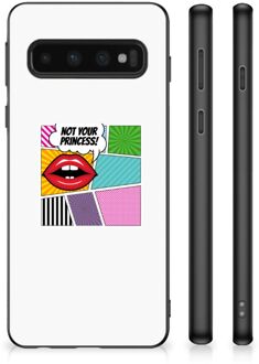 B2Ctelecom Silicone Back Case Samsung Galaxy S10 Telefoon Hoesje met Zwarte rand Popart Princess