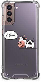 B2Ctelecom Silicone Back Case Samsung Galaxy S21 Plus Telefoonhoesje  met doorzichtige rand Cow