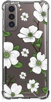 B2Ctelecom Silicone Back Case Samsung Galaxy S21 Telefoonhoesje  met doorzichtige rand Dogwood Flowers