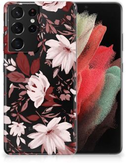 B2Ctelecom Silicone Back Case Samsung Galaxy S21 Ultra GSM Hoesje Watercolor Flowers