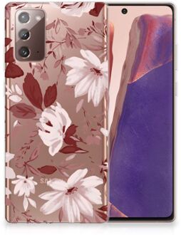 B2Ctelecom Silicone Back Case Samsung Note 20 GSM Hoesje Watercolor Flowers