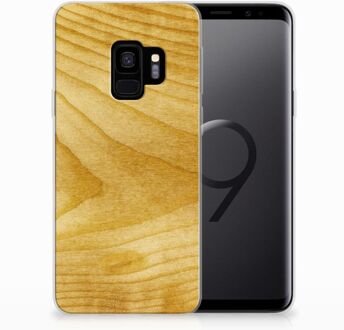 B2Ctelecom Silicone Back Case Samsung S9 Licht Hout