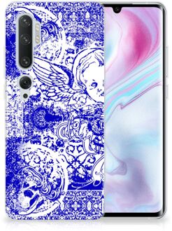 B2Ctelecom Silicone Back Case Xiaomi Mi Note 10 Pro Angel Skull Blue