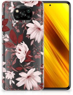 B2Ctelecom Silicone Back Case Xiaomi Poco X3 GSM Hoesje Watercolor Flowers