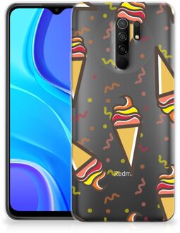 B2Ctelecom Silicone Back Case Xiaomi Redmi 9 Hoesje Super als Cadeau voor Kleinzoon Icecream