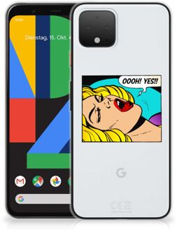 B2Ctelecom Silicone Back Cover Google Pixel 4 Popart Oh Yes