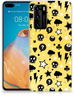 B2Ctelecom Silicone Back Cover Huawei P40 Telefoon Hoesje Punk Yellow