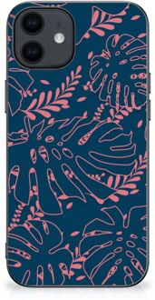 B2Ctelecom Silicone Back Cover iPhone 12 Pro | 12 (6.1") Telefoonhoesje met Zwarte rand Palm Leaves