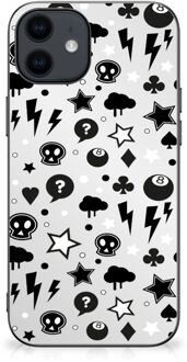 B2Ctelecom Silicone Back Cover iPhone 12 Pro | 12 (6.1") Telefoonhoesje met Zwarte rand Silver Punk