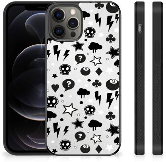 B2Ctelecom Silicone Back Cover iPhone 12 Pro Max Telefoonhoesje met Zwarte rand Silver Punk