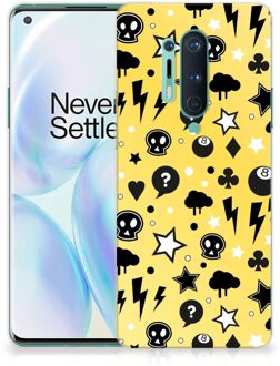 B2Ctelecom Silicone Back Cover OnePlus 8 Pro Telefoon Hoesje Punk Yellow