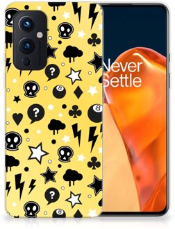 B2Ctelecom Silicone Back Cover OnePlus 9 Telefoon Hoesje Punk Yellow