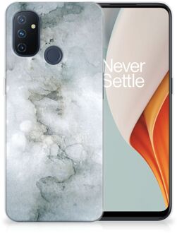 B2Ctelecom Silicone Back Cover OnePlus Nord N100 Telefoon Hoesje Painting Grey