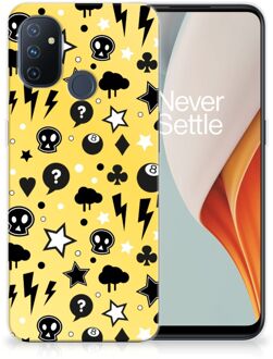 B2Ctelecom Silicone Back Cover OnePlus Nord N100 Telefoon Hoesje Punk Yellow