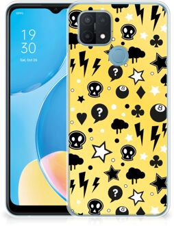 B2Ctelecom Silicone Back Cover OPPO A15 Telefoon Hoesje Punk Yellow