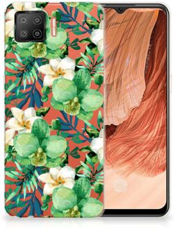 B2Ctelecom Silicone Back Cover OPPO A73 4G Telefoon Hoesje Orchidee Groen