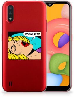 B2Ctelecom Silicone Back Cover Samsung Galaxy A01 Popart Oh Yes