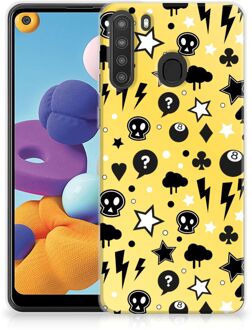 B2Ctelecom Silicone Back Cover Samsung Galaxy A21 Telefoon Hoesje Punk Yellow