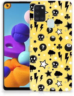 B2Ctelecom Silicone Back Cover Samsung Galaxy A21s Telefoon Hoesje Punk Yellow