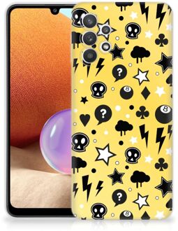 B2Ctelecom Silicone Back Cover Samsung Galaxy A32 4G Telefoon Hoesje Punk Yellow