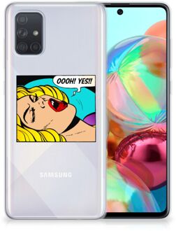 B2Ctelecom Silicone Back Cover Samsung Galaxy A71 Popart Oh Yes