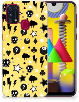 B2Ctelecom Silicone Back Cover Samsung Galaxy M31 Telefoon Hoesje Punk Yellow