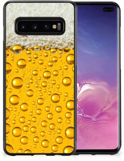 B2Ctelecom Silicone Back Cover Samsung Galaxy S10+ Telefoonhoesje met Zwarte rand Bier