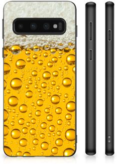 B2Ctelecom Silicone Back Cover Samsung Galaxy S10 Telefoonhoesje met Zwarte rand Bier