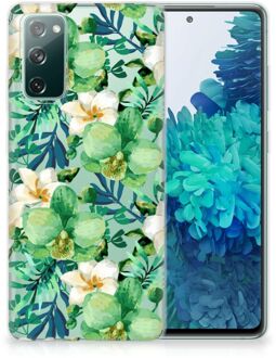 B2Ctelecom Silicone Back Cover Samsung Galaxy S20 FE Telefoon Hoesje Orchidee Groen