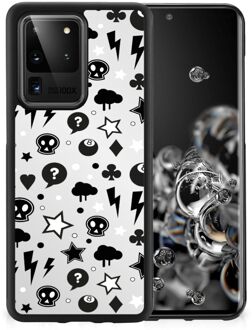 B2Ctelecom Silicone Back Cover Samsung Galaxy S20 Ultra Telefoonhoesje met Zwarte rand Silver Punk