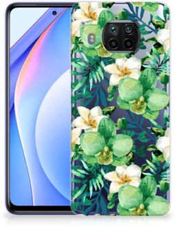 B2Ctelecom Silicone Back Cover Xiaomi Mi 10T Lite Telefoon Hoesje Orchidee Groen