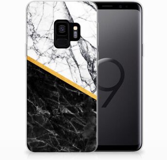 B2Ctelecom Silicone Backcase Samsung Galaxy S9 Marble White Black