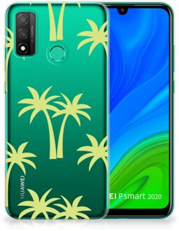 B2Ctelecom Silicone Case Huawei P Smart 2020 Telefoonhoesje met Naam Palmtrees