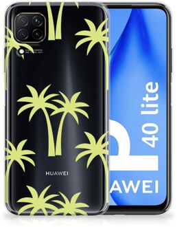 B2Ctelecom Silicone Case Huawei P40 Lite Telefoonhoesje met Naam Palmtrees