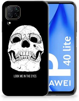 B2Ctelecom Silicone Case Huawei P40 Lite Telefoonhoesje Skull Eyes