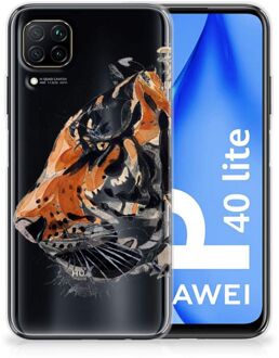 B2Ctelecom Silicone Case Huawei P40 Lite Telefoonhoesje Tiger