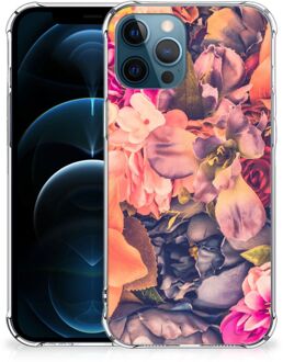 B2Ctelecom Silicone Case iPhone 12 | 12 Pro Smartphone hoesje met doorzichtige rand Bloemen Boeket