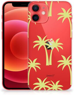 B2Ctelecom Silicone Case iPhone 12 Mini Telefoonhoesje met Naam Palmtrees