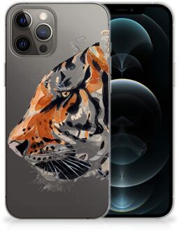 B2Ctelecom Silicone Case iPhone 12 Pro Max Telefoonhoesje Tiger