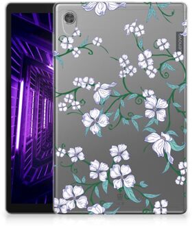 B2Ctelecom Silicone Case Lenovo Tab M10 HD (2de generatie) Tablet Hoes Personaliseren Blossom White met doorzichte zijkanten