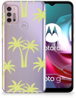 B2Ctelecom Silicone Case Motorola Moto G30 | G10 Telefoonhoesje met Naam Palmtrees