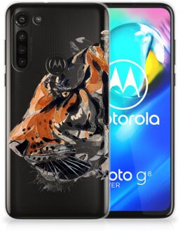 B2Ctelecom Silicone Case Motorola Moto G8 Power Telefoonhoesje Tiger