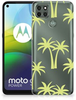 B2Ctelecom Silicone Case Motorola Moto G9 Power Telefoonhoesje met Naam Palmtrees